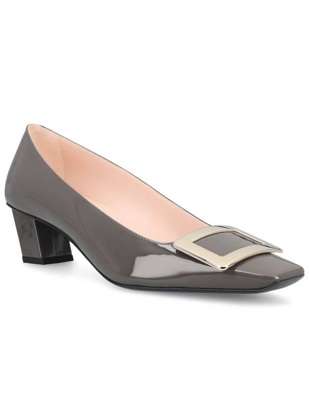 Women's Belle Vivier Metal Buckle Pumps Grey - ROGER VIVIER - BALAAN 3