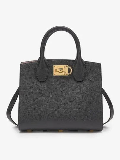 Gancini Studio Box Tote Bag Black Bonbon - SALVATORE FERRAGAMO - BALAAN 2