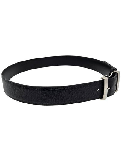 Women s 2CM185 Lettering Silver Buckle Black Leather Men Belt - PRADA - BALAAN 2