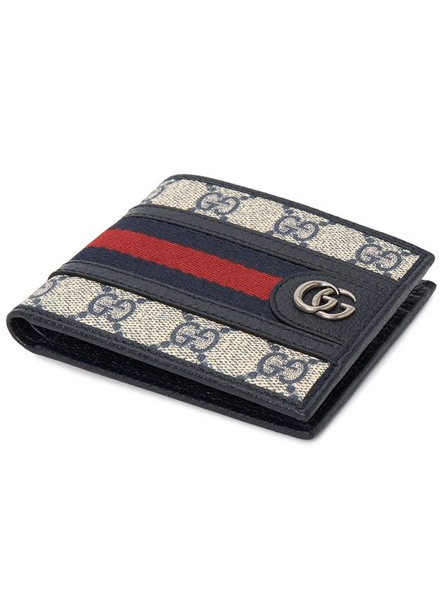 Ophidia GG Half Wallet Beige Navy - GUCCI - BALAAN 4