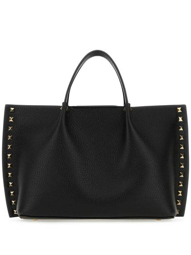 Rockstud Tote Bag Black - VALENTINO - BALAAN 1