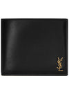 Tiny Monogram Half Wallet Black Gold - SAINT LAURENT - BALAAN 2