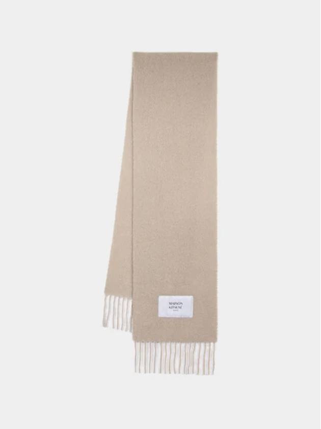 Baby Alpaca Plain Muffler Scarf Dark Beige - MAISON KITSUNE - BALAAN 4