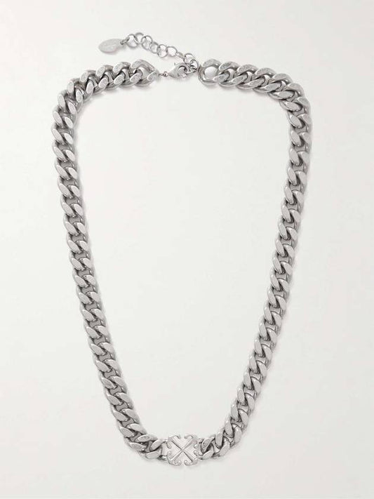 silver tone chain necklace OMOB144F23MET0017200 B0080451055 - OFF WHITE - BALAAN 1