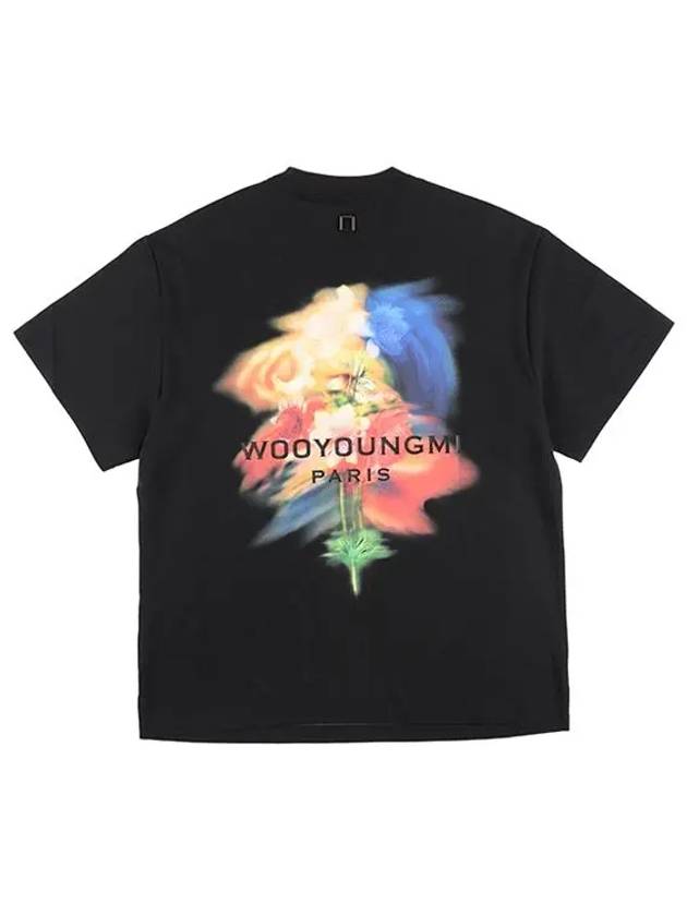 Swaying Flower Back Logo Short Sleeve T-Shirt Black - WOOYOUNGMI - BALAAN 2