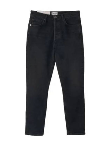 A Goldie Nico high rise slim fit denim pants washed black jeans - AGOLDE - BALAAN 1