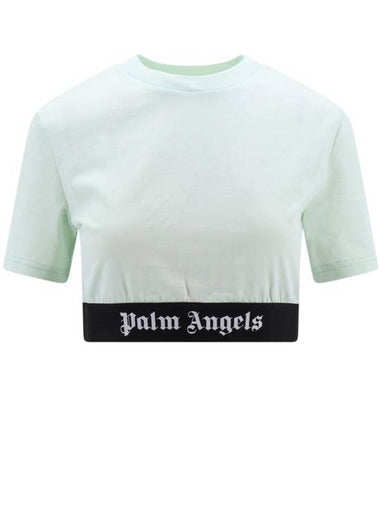 Short Sleeve T-Shirt PWAA051S24JER001 5110 Green - PALM ANGELS - BALAAN 1