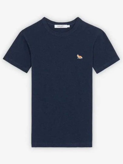 Baby Fox Patch Fitted Cotton Short Sleeve T-Shirt Navy Melange - MAISON KITSUNE - BALAAN 2