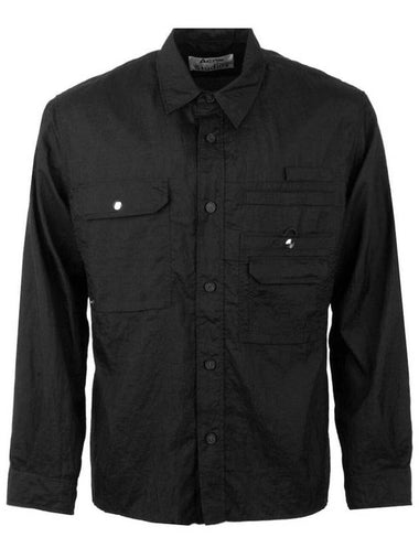 12Th Anniversary Nylon Pocket Overfit Long Sleeve Shirt Black - ACNE STUDIOS - BALAAN 1