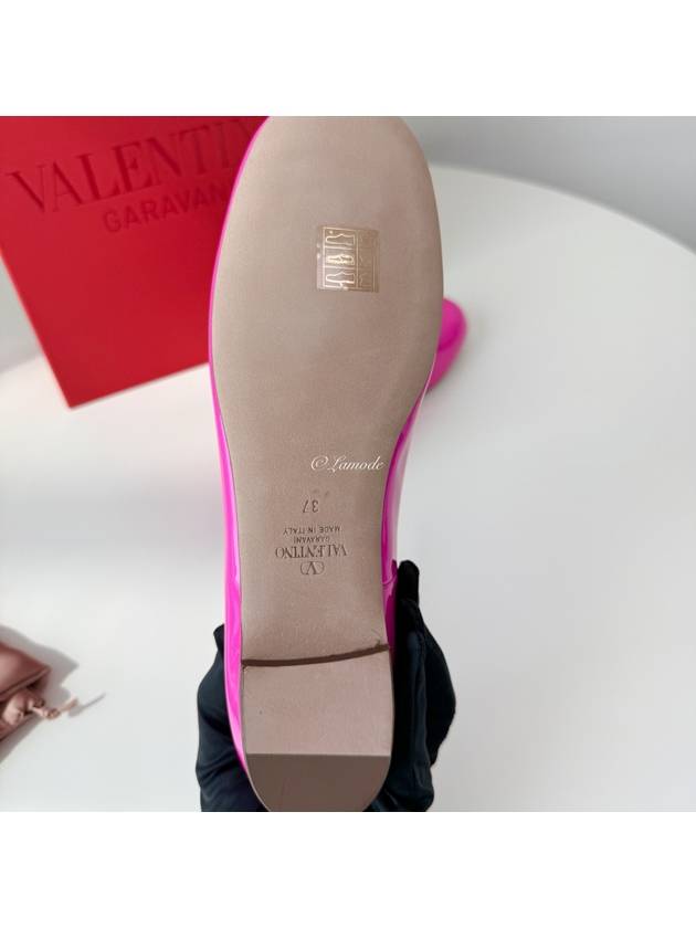 Garavini Tango Patent Leather Ballerina Shoes Pink WS0HF0VNE - VALENTINO - BALAAN 4