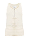 Half Zip Up Towel Sleeveless Beige - JIL SANDER - BALAAN 1