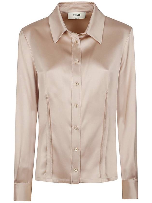 Silk Satin Shirt Gold - FENDI - BALAAN 2