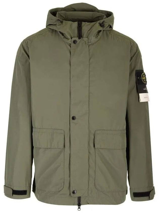 Logo Patch Hooded Jacket Olive - STONE ISLAND - BALAAN 2