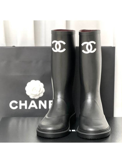 CC Logo Caoutchouc Rain Boots Black - CHANEL - BALAAN 2