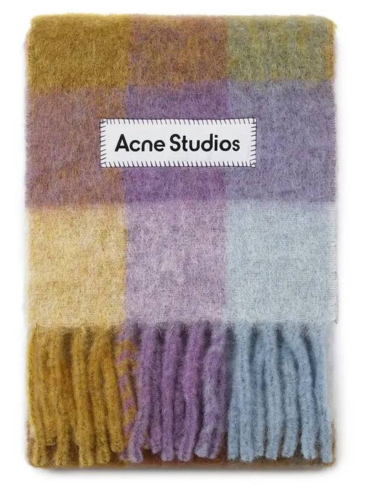 Check Mohair Muffler Violet Yellow - ACNE STUDIOS - BALAAN 2