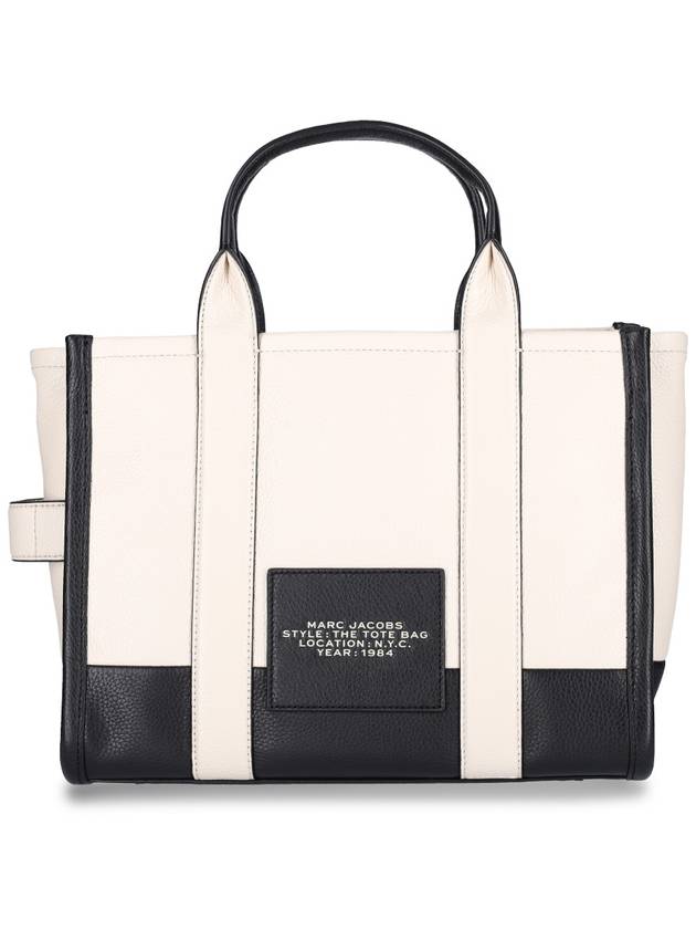 Logo Medium Leather Tote Bag Cream - MARC JACOBS - BALAAN 4