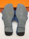 Oran Shearling Sandals Indigo - HERMES - BALAAN.