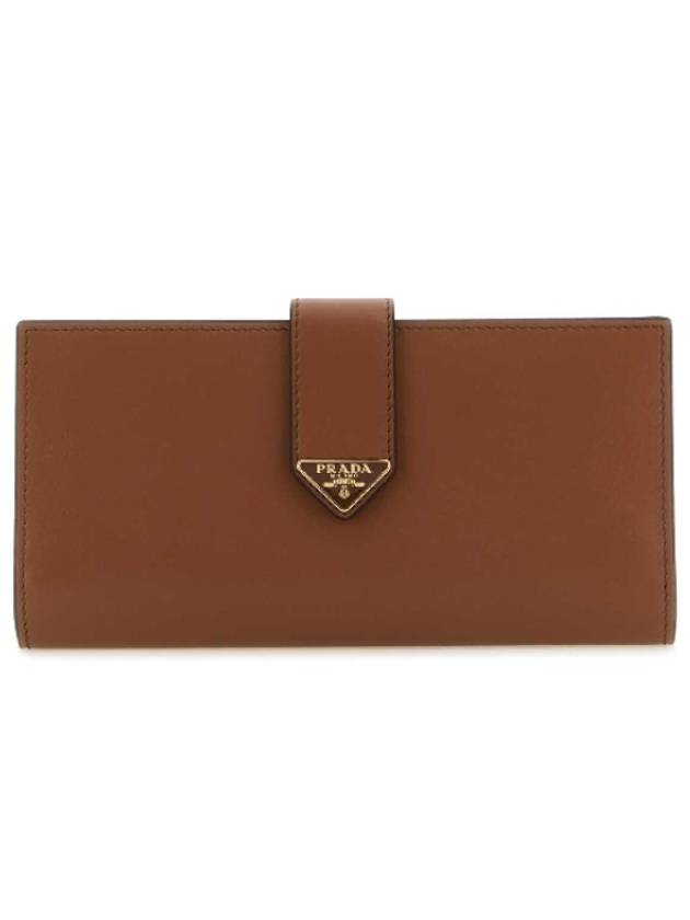 Triangle Logo Leather Long Wallet Cognac - PRADA - BALAAN 2