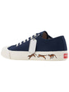 Lace Up Canvas Low Top Sneakers Blue - KENZO - BALAAN 4