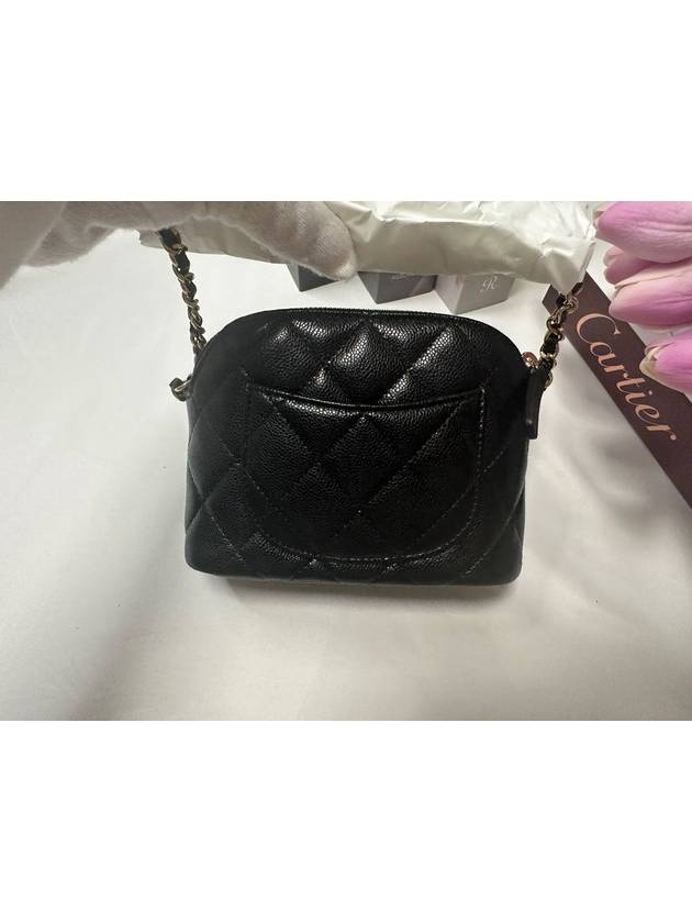 Half Moon Small Mini Chain Bag Caviar Black Gold AP4000 - CHANEL - BALAAN 3