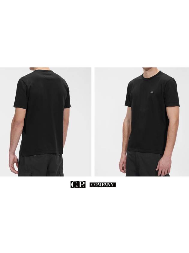 Tacting Pique Logo Crew Neck Short Sleeve T-Shirt Black - CP COMPANY - BALAAN 4