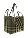 Check Canvas Beach Medium Tote Bag Green - BURBERRY - BALAAN 2