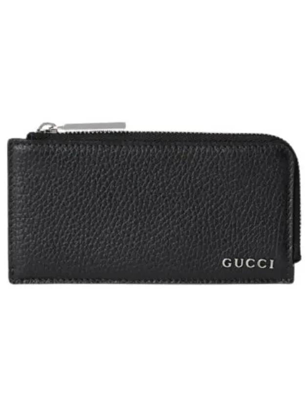 Men's Logo Leather Card Wallet Black - GUCCI - BALAAN 2