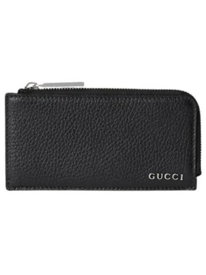 Men's Logo Leather Card Wallet Black - GUCCI - BALAAN 2