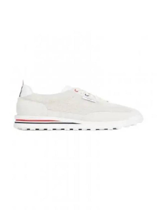 Men s Shearling Tech Runner Sneakers White MFD239A L0010 - THOM BROWNE - BALAAN 1