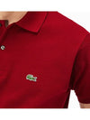 Men's Logo Classic Fit Cotton Short Sleeve Polo Shirt Burgundy - LACOSTE - BALAAN 3