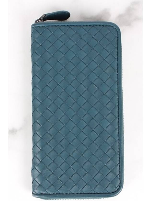 Intrecciato zipper long wallet blue green - BOTTEGA VENETA - BALAAN 3