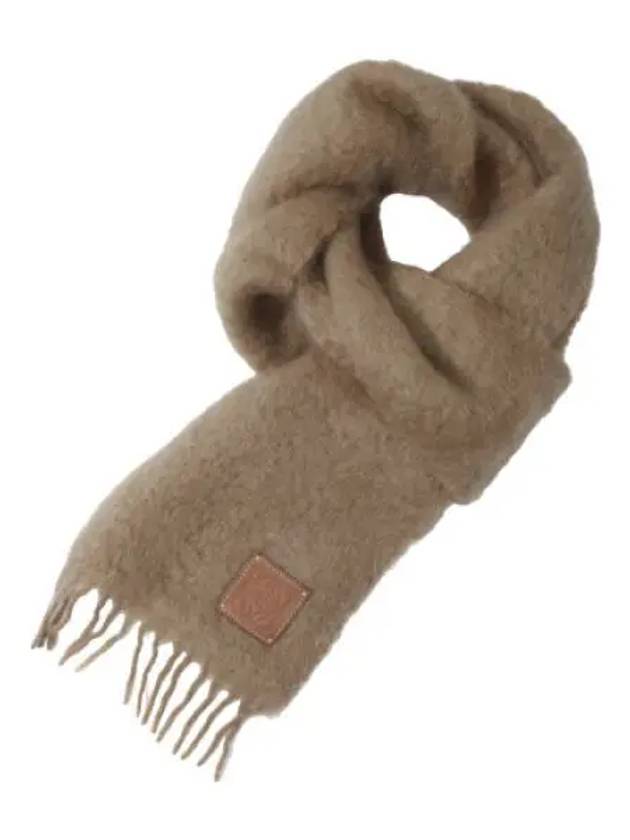 Wool Mohair Logo Patch Scarf Women - LOEWE - BALAAN 1