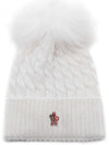 Women s Grenoble Logo Pom Wool Beanie 3B00008 0402A 002 24F - MONCLER - BALAAN 1