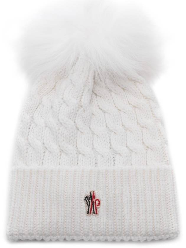 Women s Grenoble Logo Pom Wool Beanie 3B00008 0402A 002 24F - MONCLER - BALAAN 1