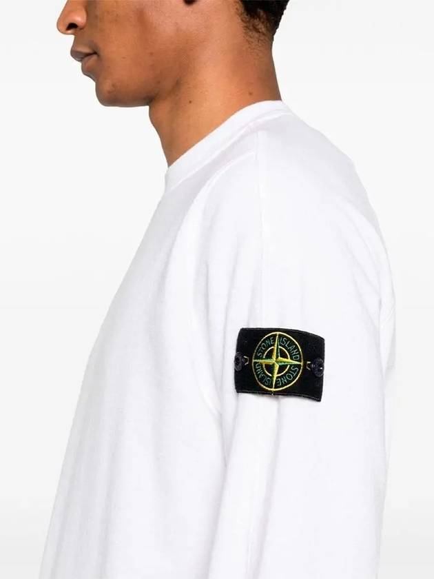 Wappen Patch Garment Dyed Sweatshirt White - STONE ISLAND - BALAAN 3