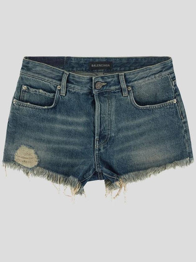 Back logo patch denim shorts blue - BALENCIAGA - BALAAN 2