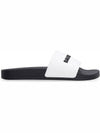 Embossed Logo Band Slippers White Black - BALENCIAGA - BALAAN 1