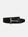 Men's T Decorative Glossy Textured Leather Belt 3CM TB224P A19 BLK - TOM FORD - BALAAN 1