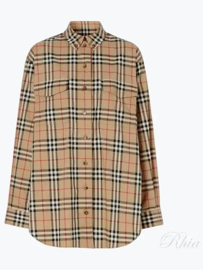 Vintage Check Overfit Shirt Beige - BURBERRY - BALAAN 2