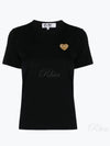 Gold Heart Wappen Short Sleeve T-Shirt Black - COMME DES GARCONS - BALAAN 2