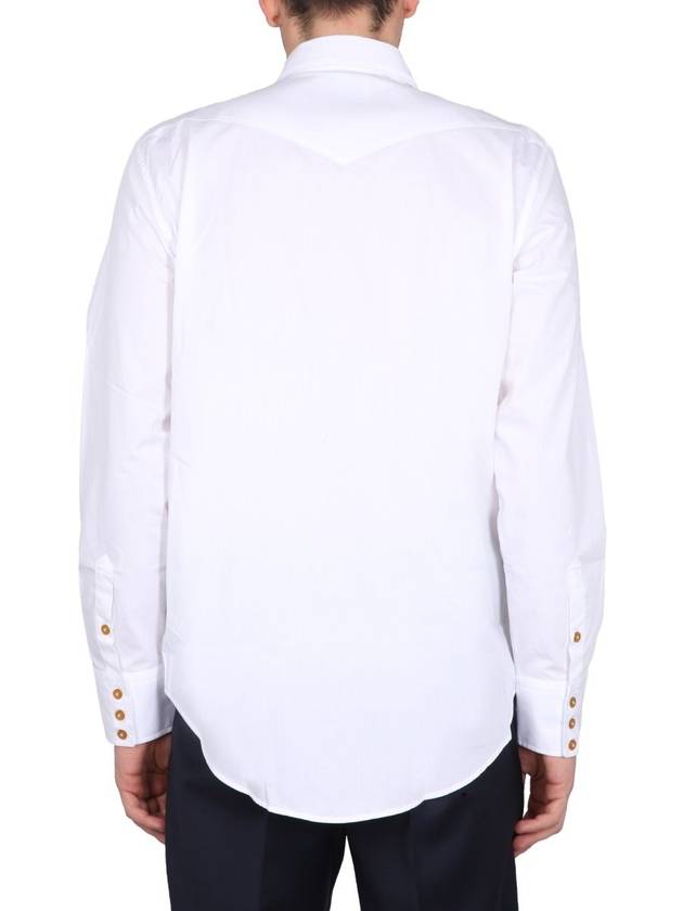 ORB Logo Cotton Long Sleeve Shirt White - VIVIENNE WESTWOOD - BALAAN 3