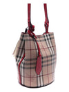 Haymarket Lawn Check Strap Bucket Bag Red - BURBERRY - BALAAN 4