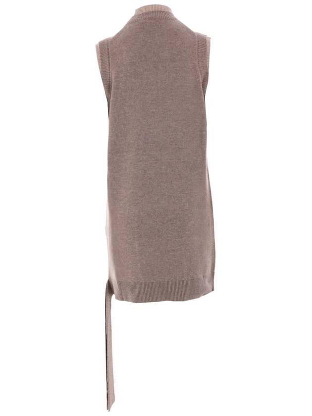 Logo Intarsia Sleeveless Wool Short Dress Grey - FENDI - BALAAN 3