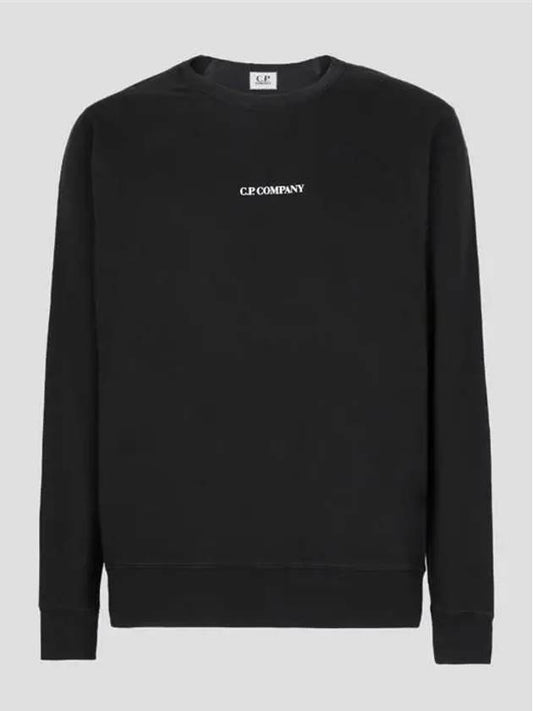 Light Fleece Small Logo Sweatshirt Black - CP COMPANY - BALAAN 2