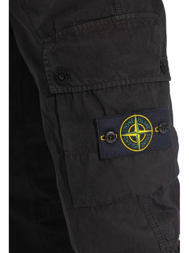 Men's Wappen Patch Cargo Track Pants Black - STONE ISLAND - BALAAN 5