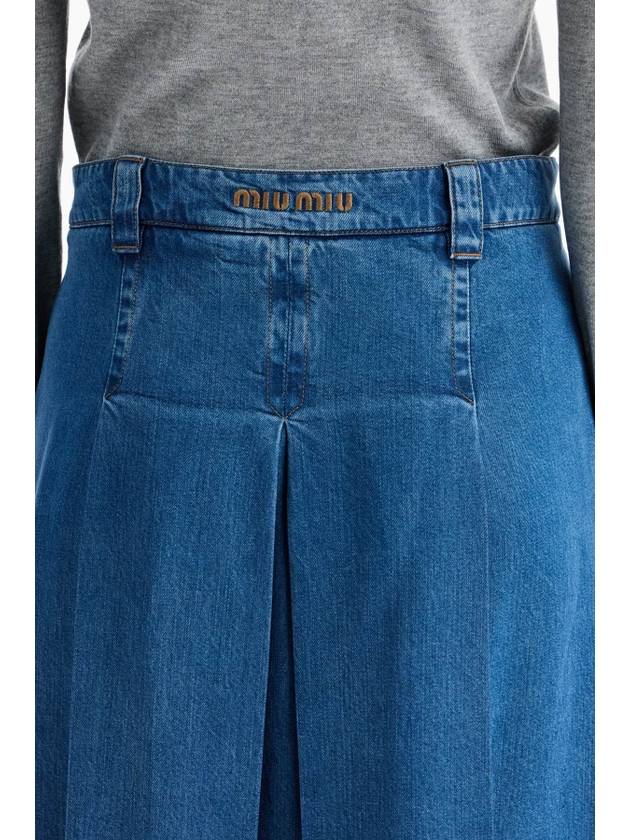 "chambray pleated midi - MIU MIU - BALAAN 4