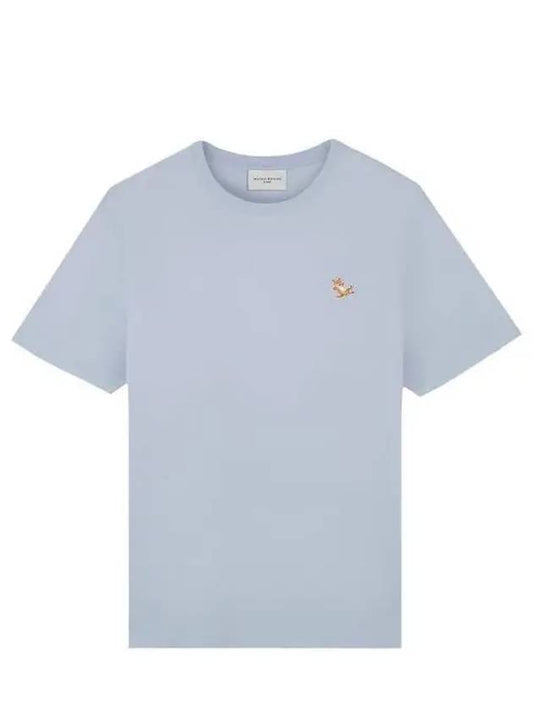 Chillax Fox Patch Regular Short Sleeve T-Shirt Blue - MAISON KITSUNE - BALAAN 2