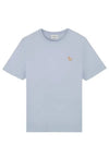 Chillax Fox Patch Regular Short Sleeve T-Shirt Blue - MAISON KITSUNE - BALAAN 2