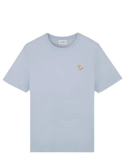 Chillax Fox Patch Regular Short Sleeve T-Shirt Blue - MAISON KITSUNE - BALAAN 2