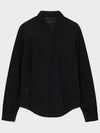 Cotton Crochet Slim Shirt Black - NOIRER FOR WOMEN - BALAAN 4